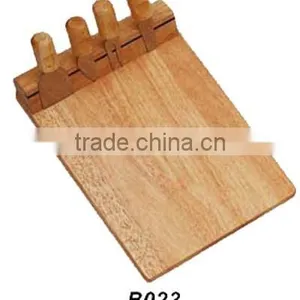 Rubber Wood Cheese Board With Cheese Knives thumbnail-5