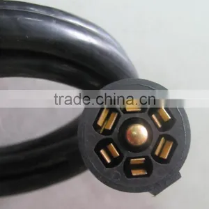S20118 7 Way Molded 8 Foot Trailer Wire Light Plug Cord Connector RV Camper thumbnail-1