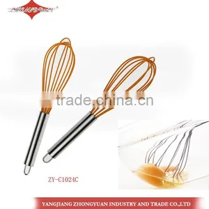 11.5" Stainless Steel Handle Silicone Coated Egg Whisk thumbnail-1