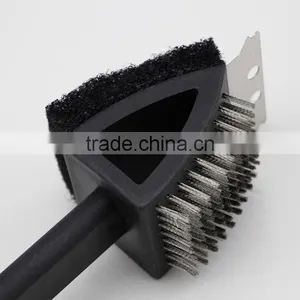 BBQ Grill Cleaning Brush With Stainless Steel Scraper thumbnail-2