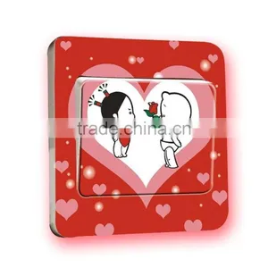 Fashion Decorative Wall Sticker , Waterproof Bedroom Switch Stick thumbnail-4