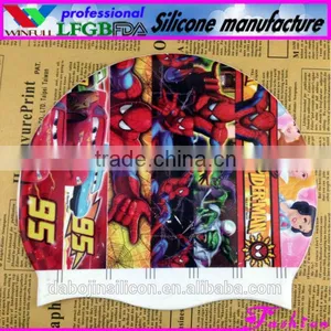 Custom Printing Funny Cartoon Waterproof Swim Cap Silicone Rubber Swimming Cap thumbnail-1