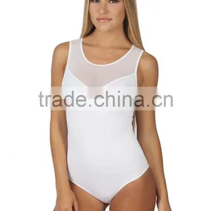 Fashion Women's Sleeveless Mesh Back Sweetheart Leotard Adult Sexy Transparent Bodysuit thumbnail-4