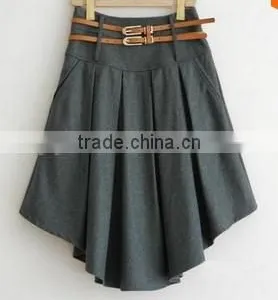 New Arrival Autumn Winter Spring Wool Skirt for Women Plus Size Mid Long Skirt High Waist Pleated Skirts thumbnail-6