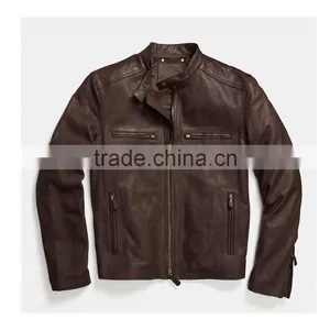 Retro Racer Leather Jacket thumbnail-2