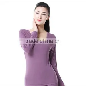 Top Brand High Quality Soft Modal Men And Women Thermal Underwear Long John Set Solid Colors thumbnail-5