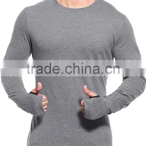 Mens Full Sleeve Round Neck Dark Grey Cotton Tshirt thumbnail-1