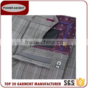 New Product Checked 2 Button Polyester Viscose Business Men'S Fashion Simple Suit Designs thumbnail-4