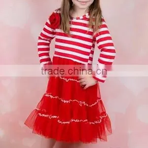 Long Sleeve Dress Red and White Stripe With Sequin Collar With Red Waistabnd Christmas Fancy Dress thumbnail-6
