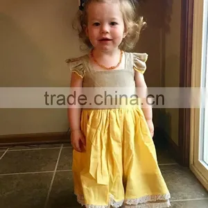 Girls Sunflower Wildling Dress Baby Well Dressed Wolf Remake Lace Linen Dress thumbnail-5