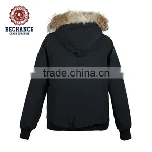 Wholesale Mens Casual Polyester Padded Jacket With Faux Fur for Winter thumbnail-3