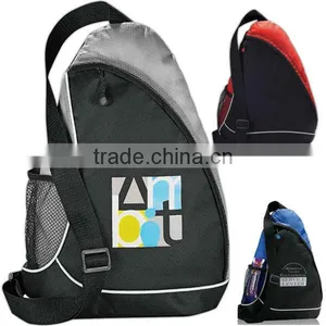 Sling Shot Sling Backpack - Has Main Zippered Compartment With Side Mesh Water Bottle Pocket and Comes With Your Logo. thumbnail-1