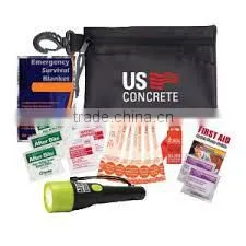 Disaster Kit - Has a Blanket, Flashlight, Whistle, Bandages, Antiseptic Swabs, Afterbite Itch Erasers and Comes With Your Logo thumbnail-1