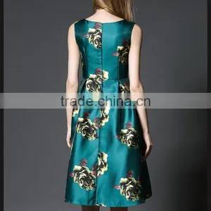 Fashion Women Sexy Sleeveless Embroidery Lace Cocktail Evening Dress thumbnail-3