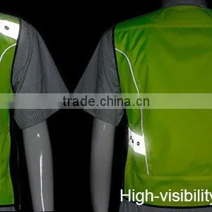 Cool Waterproof Yellow LED Flashing Motorcycle Reflective Vest thumbnail-4