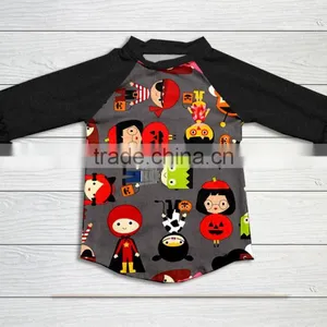 Unique Children Festival Print Clothes in Fall Boutique Girl Long Sleeves Shirt Remake thumbnail-1