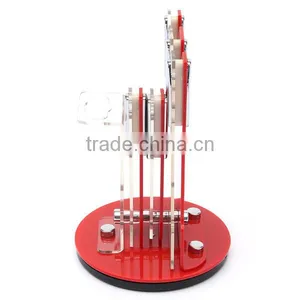 New Arrival Hot Sale Useful Red Acrylic Kitchen Ceramic Knife Holder Kitchen Knife Stand Block For 3 4 5 6 Knives And Peeler thumbnail-3