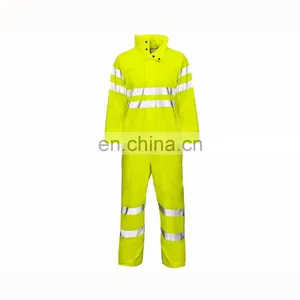 EN 343/EN 471 Hi Vis Storm Waterproof Coverall With Hood thumbnail-1