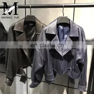 Ladies Latest Fashion Girl Casual Leather Jacket Real Women Leather Jackets thumbnail-4