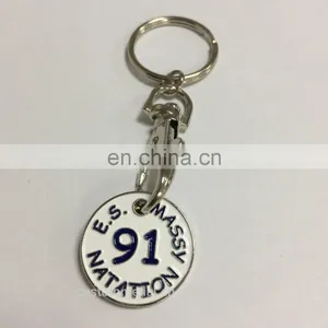 Custom Metal Key Chain With Customized Logo in Silver Finish and Colors Attached With Lobster Clasp thumbnail-1