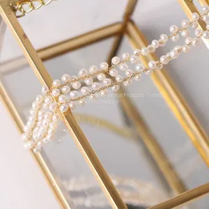 Wholesale Handmade Pearl Necklace 14K Gold 3-4mm Natural Freshwater Pearl Necklace Bracelet Jewelry Sets thumbnail-5