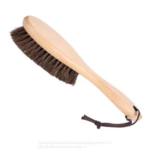 Natural Horsehair Shoes Brush Leather Cleaning Brush With Long Wood Handle for Upholstery, Cleaner Car Interior, Upholstery Furniture, Shoes,Leather Clothes,Handbags, Sofa thumbnail-4