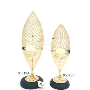 Hot Sale Metal Leaf Shape Candle Holder for Home Decoration thumbnail-4