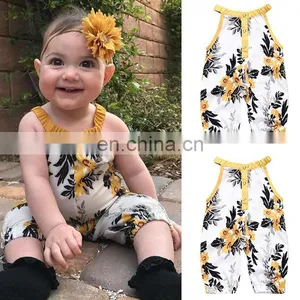 Factory Baby Clothes Summer 100%Cotton Short Sleeves With Prints Newborn Infant Baby Bodysuits Rompers thumbnail-5