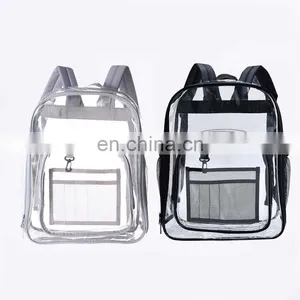 Custom New Fashion Waterproof Colorer Transparent Clear Pvc Backpack thumbnail-5