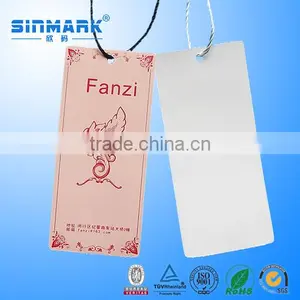 High Effect Customized Brand Name/logo Garment Paper Hang Tags With Ribbon String thumbnail-3