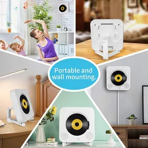 Wall Mounted CD Player Surround Sound FM Radio Bluetooth USB MP3 Disk Portable Music Player Remote Control Stereo Speaker Home thumbnail-3