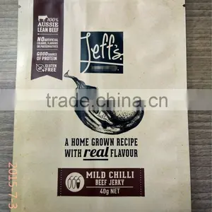 Three Side Sealed Paper Craft Lamination Beef Jerky Packaging Bags thumbnail-1