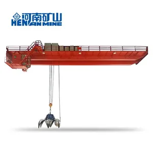 10ton QZ Model Hydraulic Orange Peel Grab Bucket Double Girder Electric Bridge Crane thumbnail-2