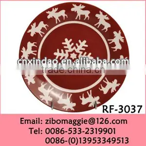 Elegant Oversized Ceramic Plate With Snowflake Pattern for Decoration Christmas Gift thumbnail-1
