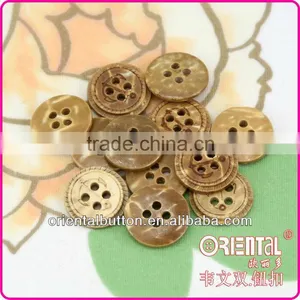 Natural Engraved Coconut Button With Anchor Pattern thumbnail-1