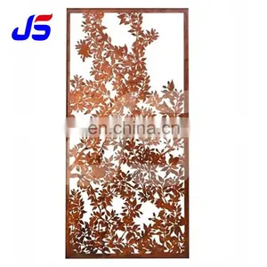 Corten Steel Garden Screen Laser Cut Outdoor Garden Privacy Art Metal Screens Panels Decorative Sheet Metal Panels Fence thumbnail-1