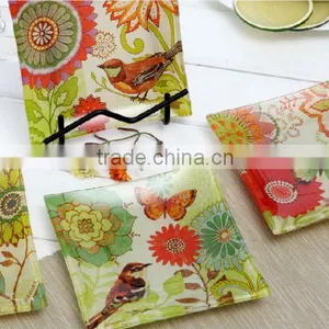 Square Glass Candy Tray Charger Plate Dinnerware Set thumbnail-1