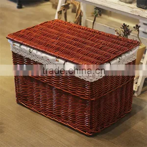 Handmade Wicker Basket,willow Basket,wicker Basket With Fabric Lining Quality Choice thumbnail-2