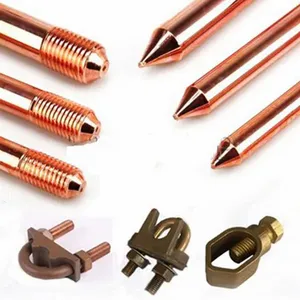 High Conductivity Anti Corrosion Pure Copper Ground Rod For Electrical Earthing thumbnail-2
