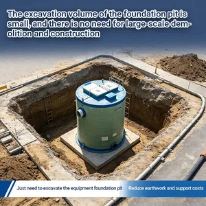 Double Pump Backup FRP Integrated Pump Station Hotel Long Time Sewage Pump Station thumbnail-1