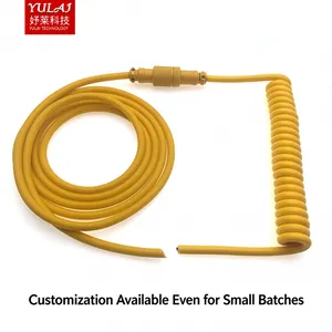 1.8m Coiled Type-C to USB a TPU Mechanical Keyboard Space Cable With Detachable Aviator Connector for Gaming Keyboard thumbnail-3