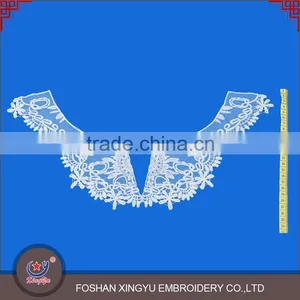 OEM Custom Shaped Cotton Neckline Applique Embroidered Neck Trim for Women's Garment thumbnail-2