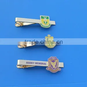 Gift Set Your Own Customized Logo Gold Silver Finished Necktie Clip Tie Pin Cufflinks thumbnail-3