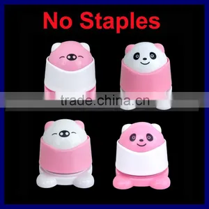 Cool Round Carton Animal Staple Free Stapler Stapless Paper Binder thumbnail-1
