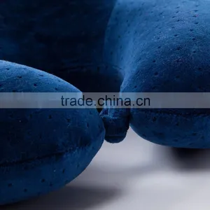 High Quality Velvet Memory Foam Travel Neck Pillow for Airplane and Car thumbnail-6