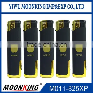 Rubber Surface Electronic Windproof Butane Gas Lighter With Led Torch thumbnail-1