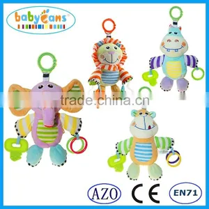 Babyfans 2015 New Product Cartoon Animal Toys And Plush Stuffed Baby Toys Baby Teether Toy With Rattles thumbnail-1