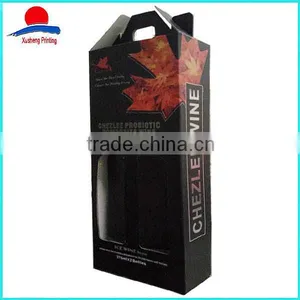 High Quality Foldable Black Paper Wine Box thumbnail-1