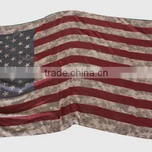 VINTAGE Team USA Boho American Flag Knit Scarf, Infinity Loop Circle Scarf, Cotton Lightweight Patriots' Day Gift thumbnail-4