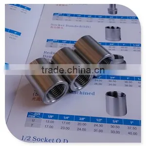 AISI304 NPT Threaded Stainless Steel Full Pipe Socket 1/2" thumbnail-1